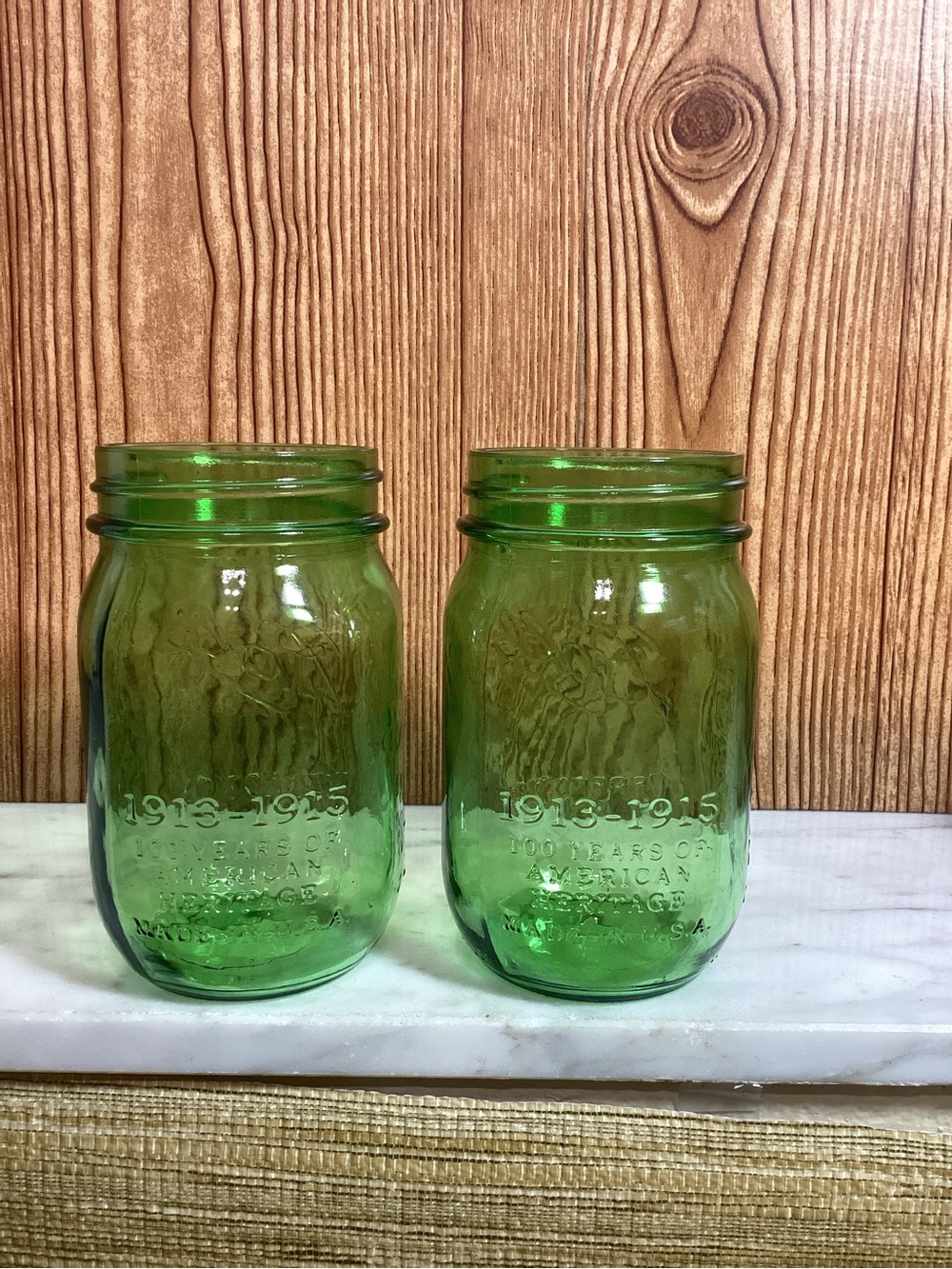 Ball Perfection Green Glass Mason Jars - Set of 2 100th Anniversary - Picture 5 of 6